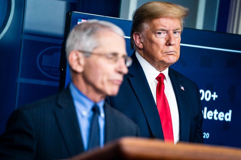 Trump gives Fauci the evil eye during news conference